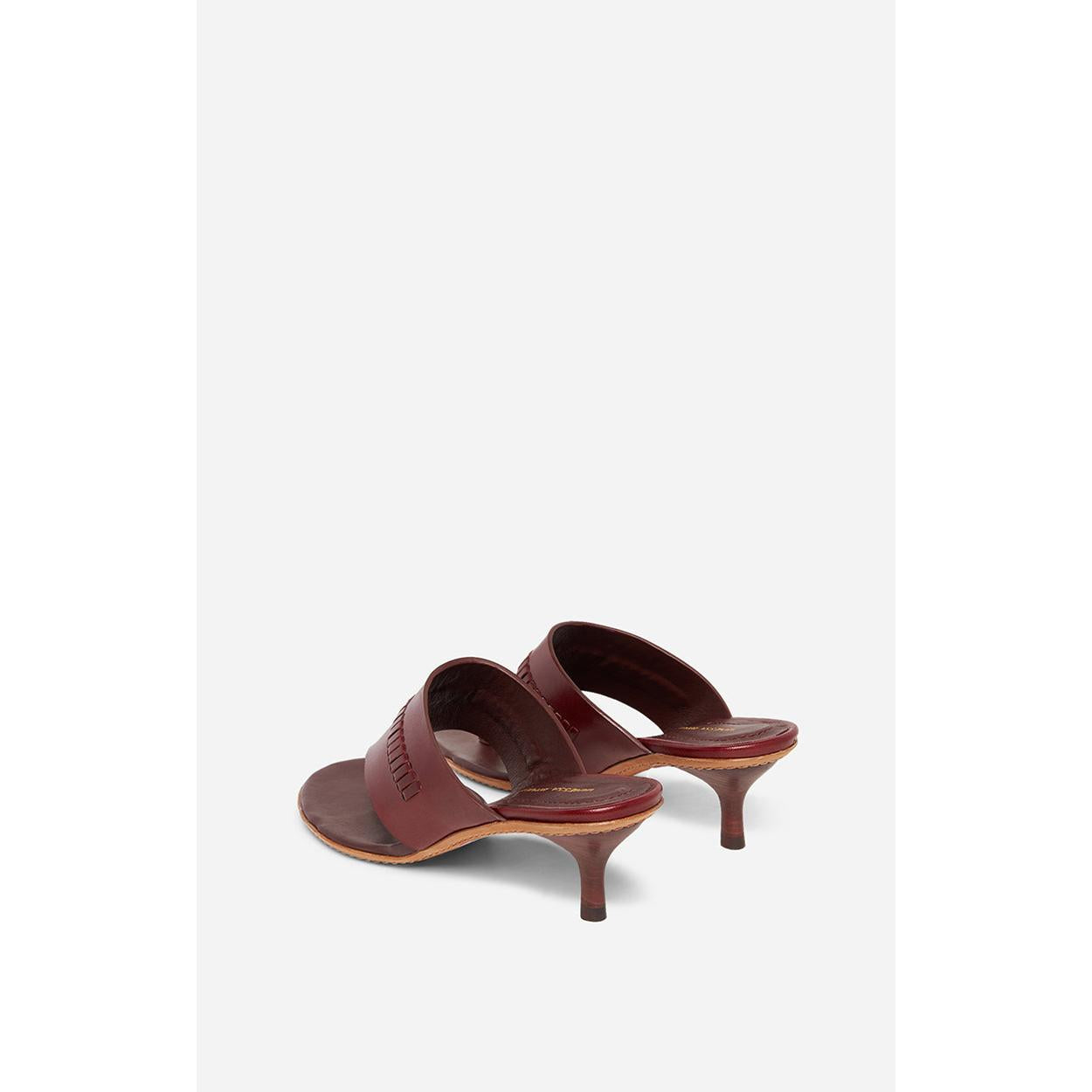 Mules Tongs En Cuir À Tannage Végétal - Betterave