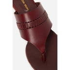 Mules Tongs En Cuir À Tannage Végétal - Betterave