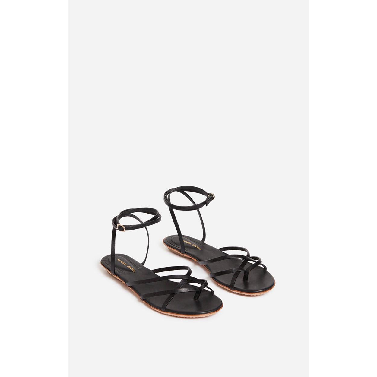 Sandales En Cuir À Tannage Végétal - Noir