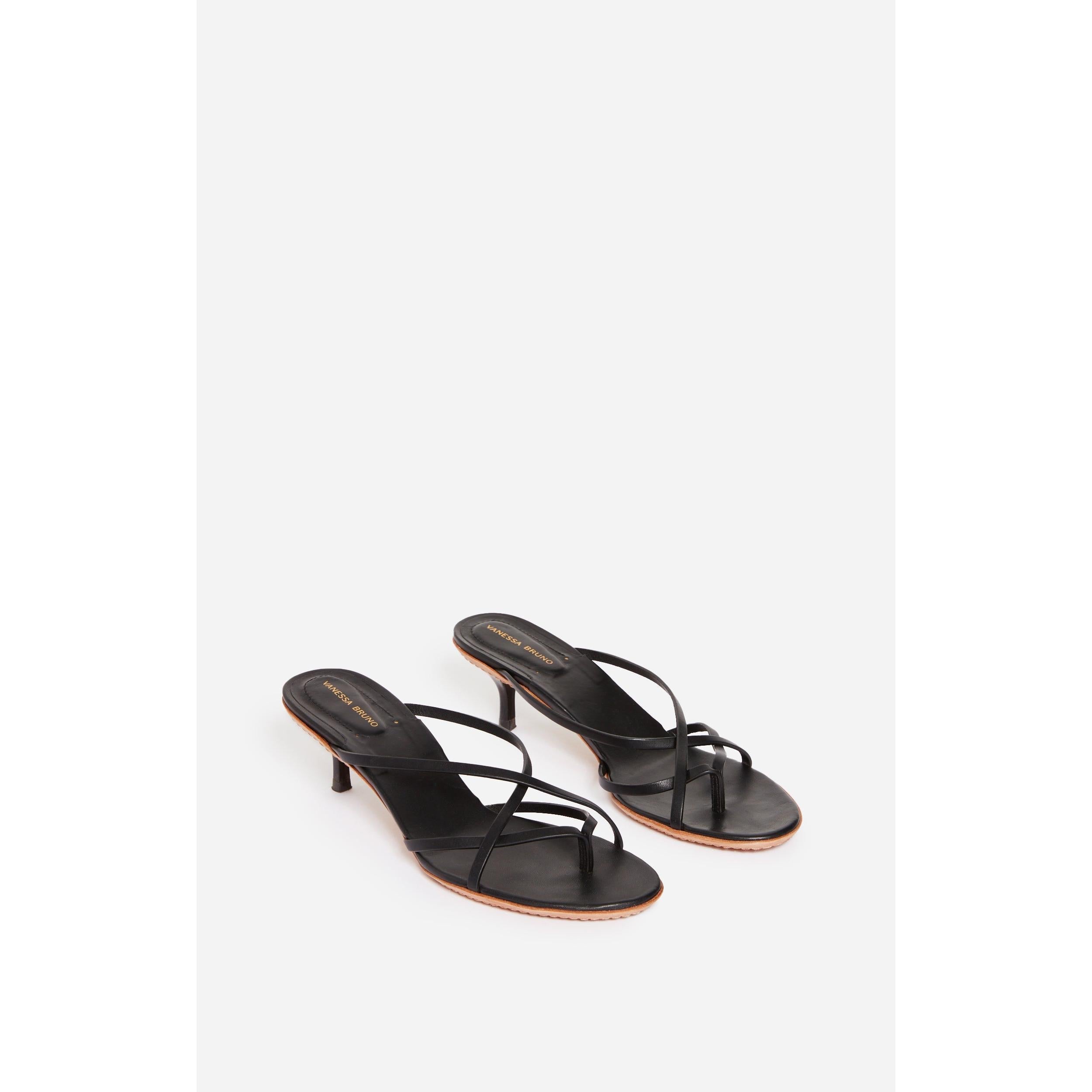 Sandales En Cuir À Tannage Végétal - Noir