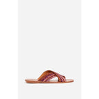 Raffia & Leather Sandals - Multicolour/Pink