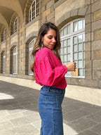 Blusa de cuadros vichy fucsia Clothilde
