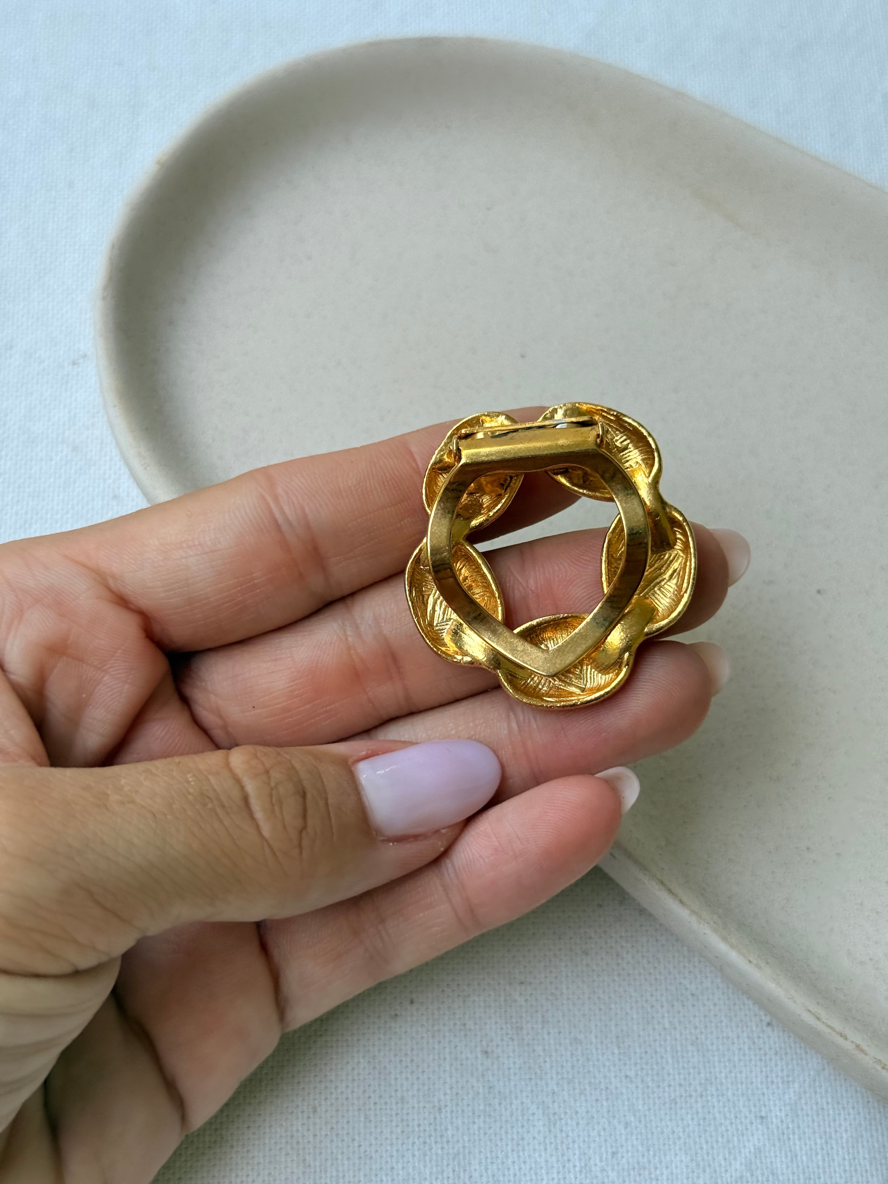 Vintage Scarf Ring - Gold-Tone Organic Shapes