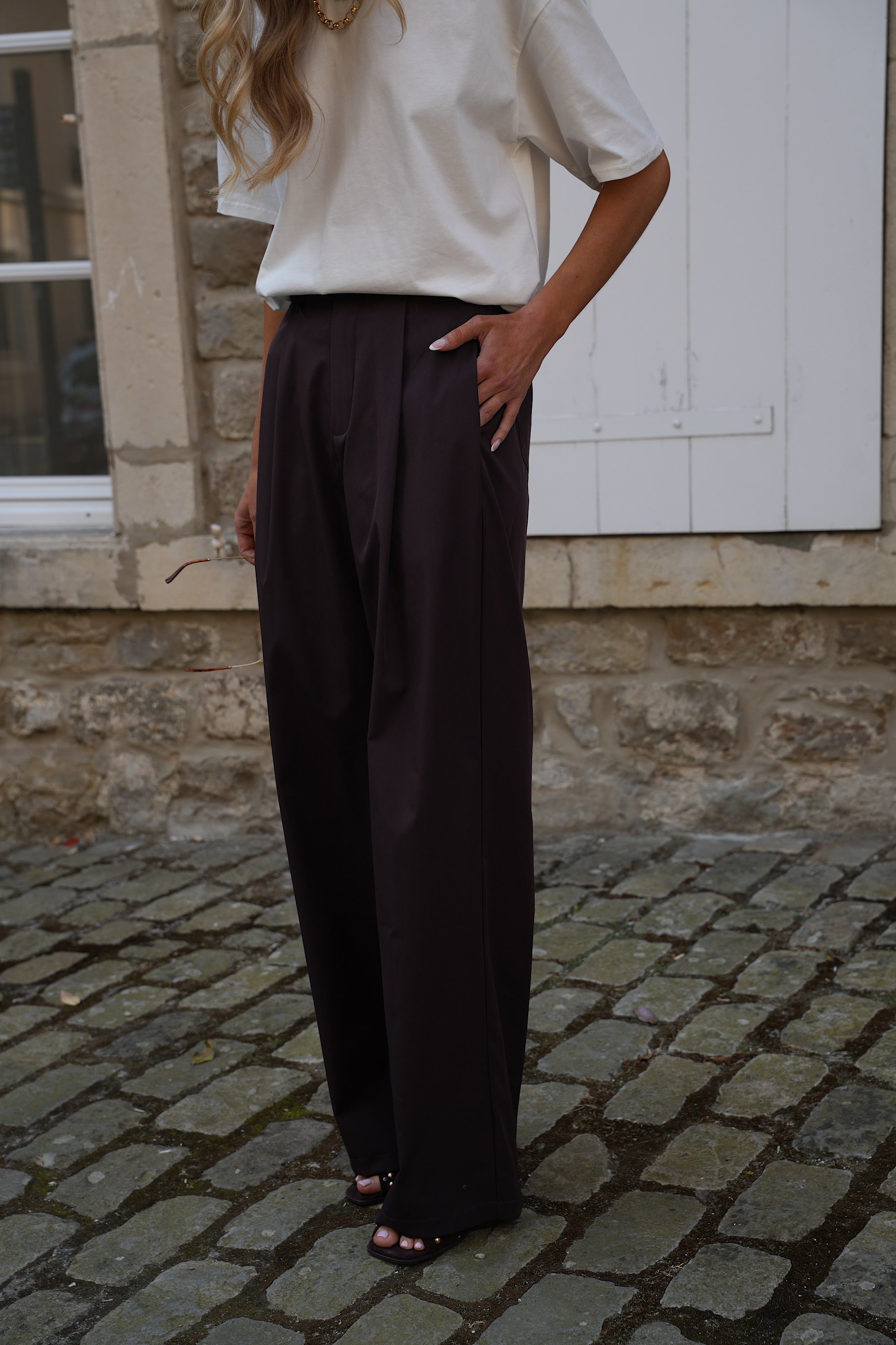 Pantalon Ample Meryam - Prune