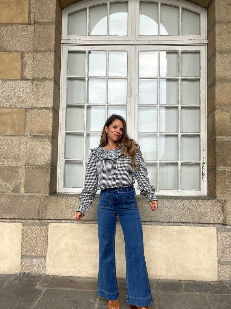 Blouse Vichy Capucine - Noire