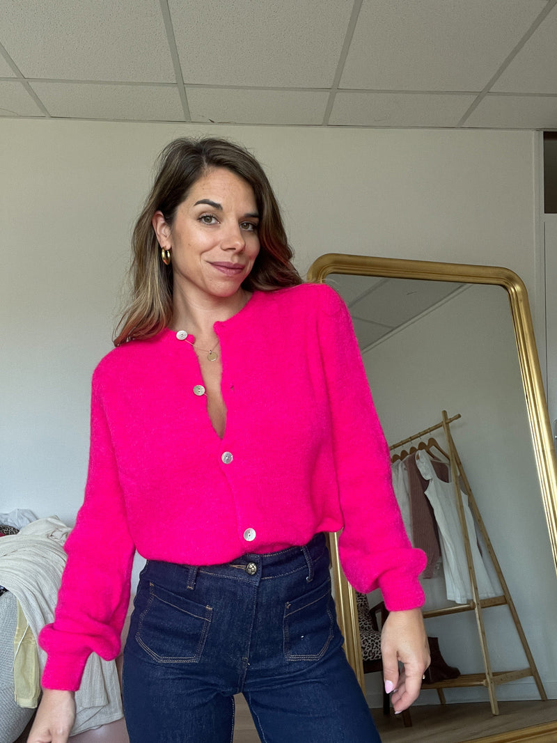 Maille En Laine Léonie - Fuschia