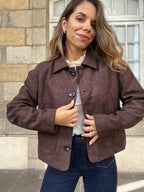 Veste Effet Suédine Thelma Chocolat