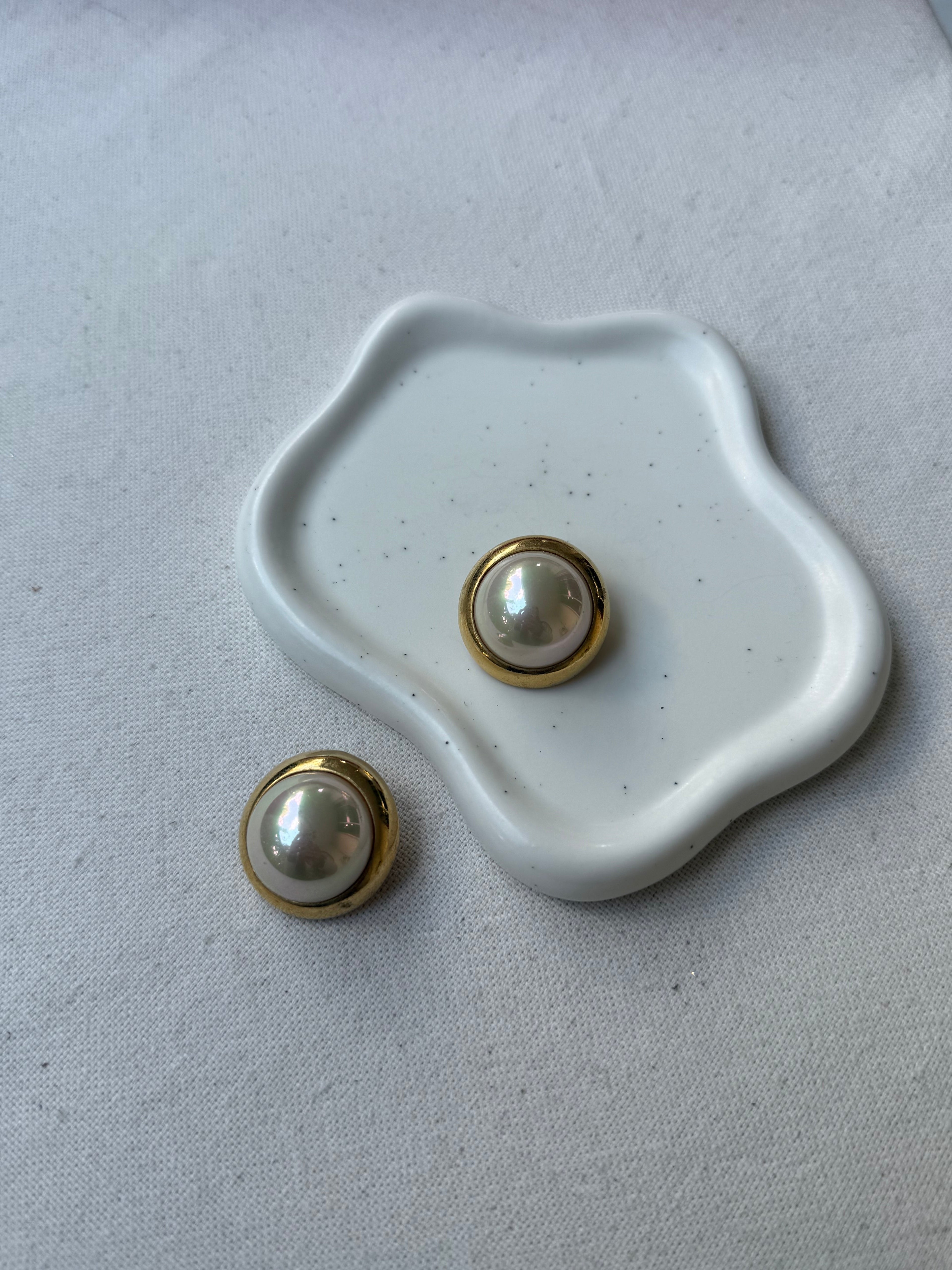 Pendientes David Grau Vintage - Perlas Blancas Irisadas