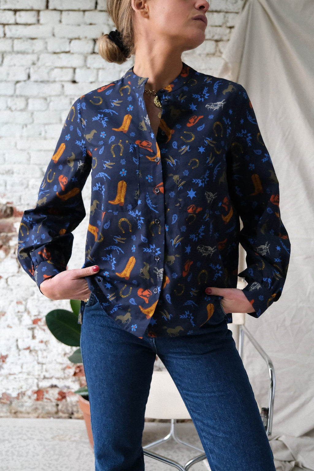 Maria Cowboy Navy Shirt