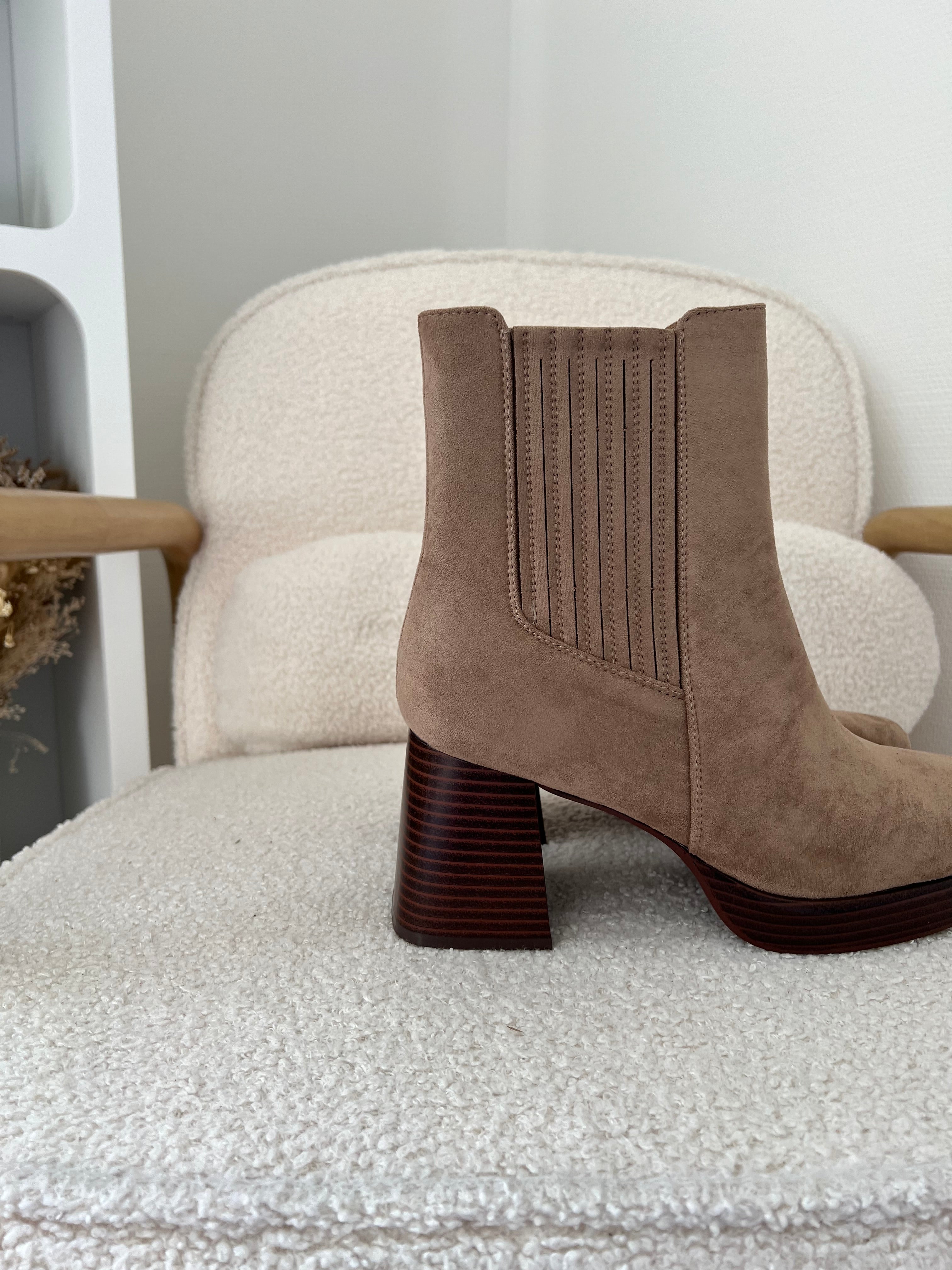 Aurore Taupe Ankle Boots