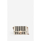 Small Moon Bag in Braided Leather - Black & White