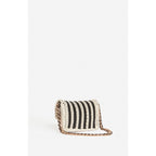 Small Moon Bag in Braided Leather - Black & White