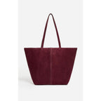 Grand Sac Cabas Porte Epaule en Suede - Prune