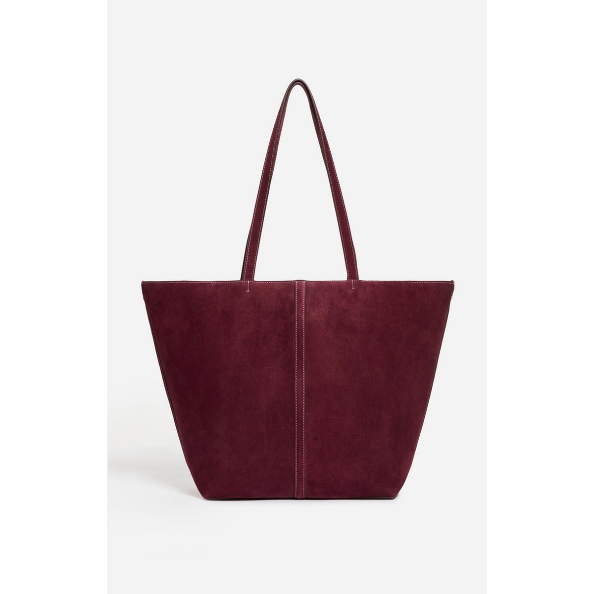 Grand Sac Cabas Porte Epaule en Suede - Prune