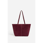 Petit Sac Cabas Porte Epaule en Suede - Prune