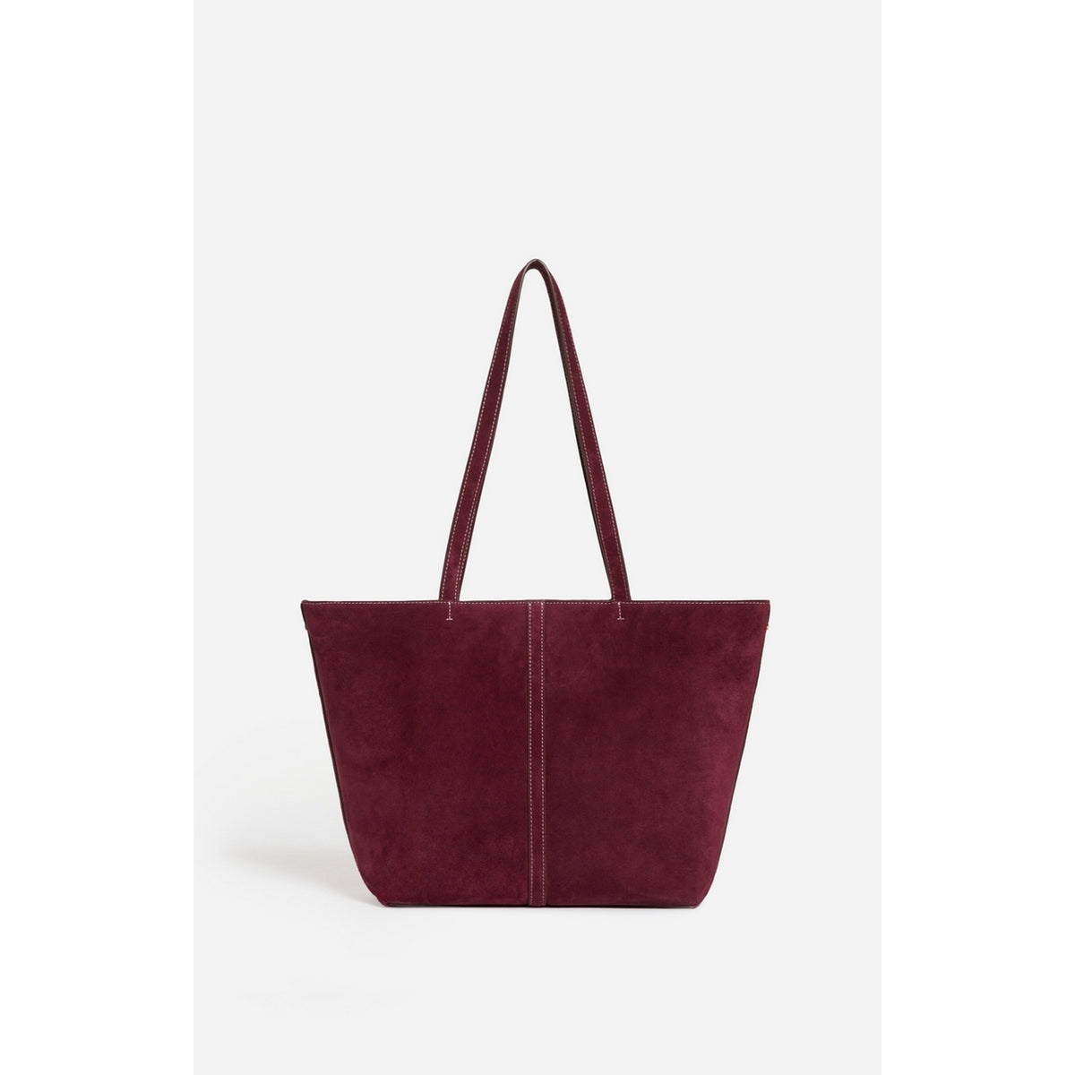 Petit Sac Cabas Porte Epaule en Suede - Prune