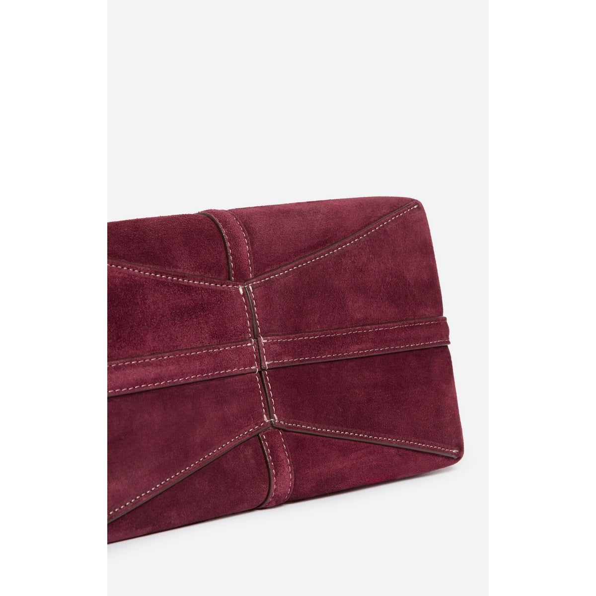 Petit Sac Cabas Porte Epaule en Suede - Prune