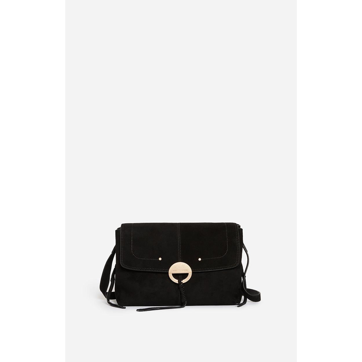 Grand Sac Othilia En Cuir Velours - Noir