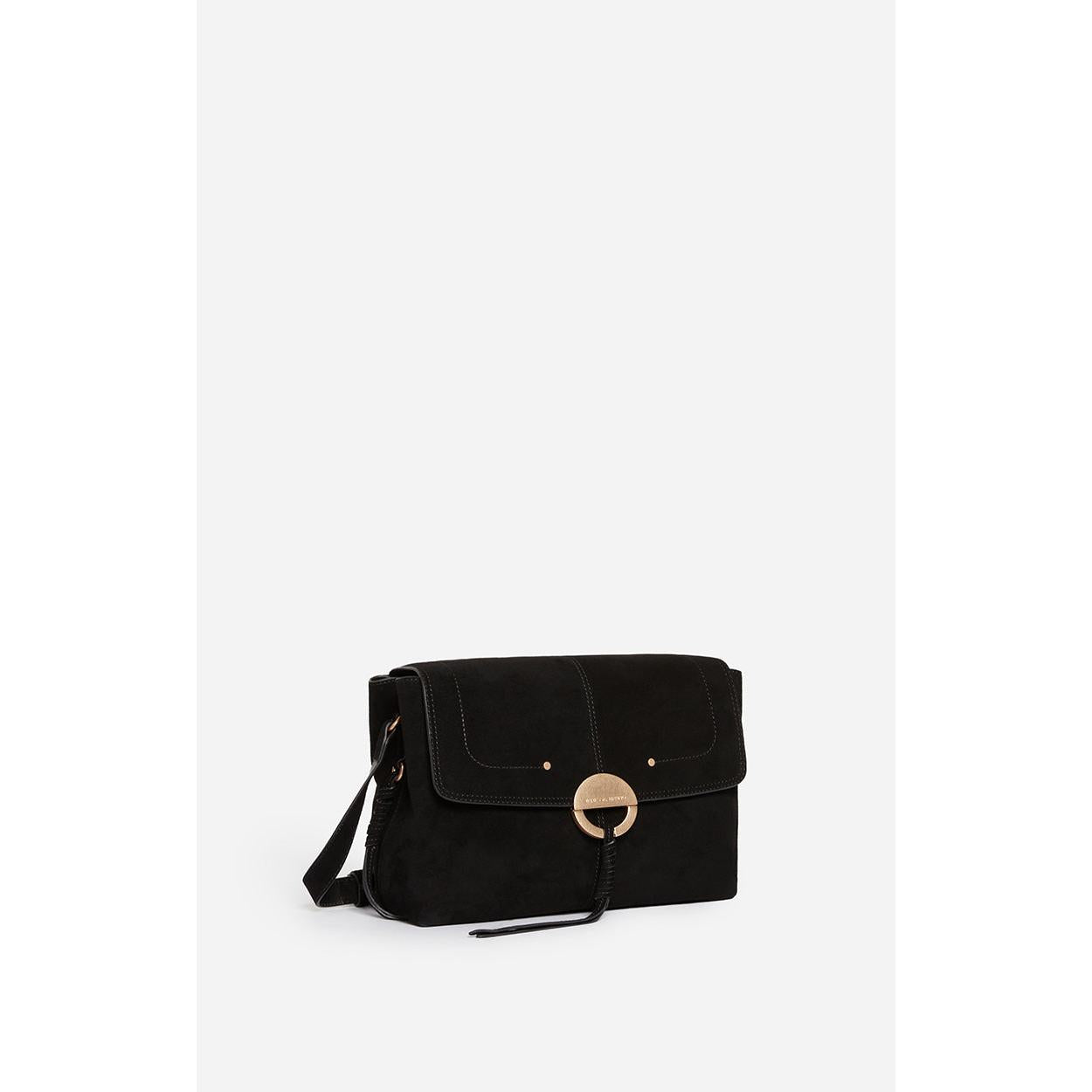 Grand Sac Othilia En Cuir Velours - Noir