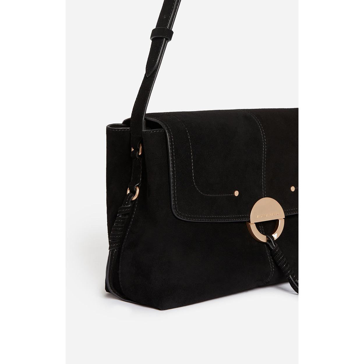 Grand Sac Othilia En Cuir Velours - Noir
