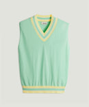 Camiseta pequeña con cuello en V en contraste - Verde agua - Mujer