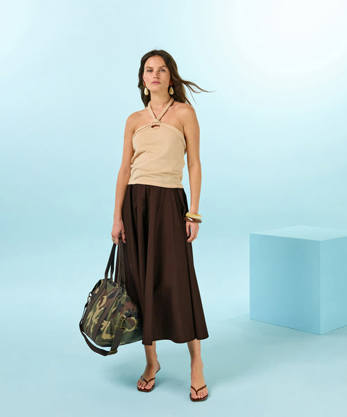 Top sin mangas con lazo - Amarillo arena - Mujer