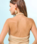 Top sin mangas con lazo - Amarillo arena - Mujer