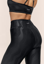Sleek Strappy Sports Bra Printed - Black Geo