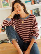 Pull Rose, Bordeaux & Bleu Mendi