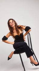 Body Diana Velours Manches Courtes