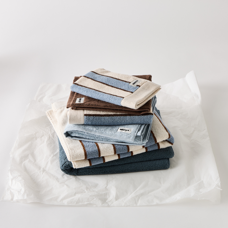 Serviette De Bain - Rayures Bleues