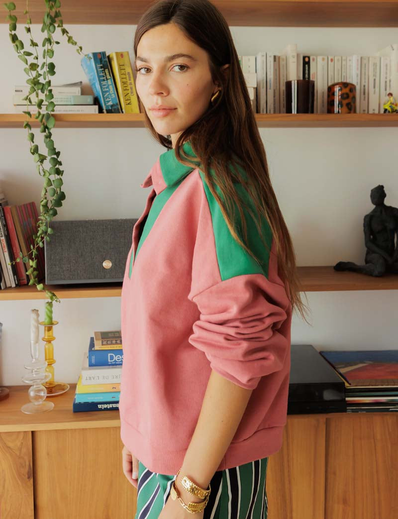 Sudadera Blush & Verde Jones