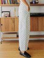 White & Black Polka Dot Bary Jeans