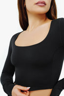 Top Square Manches Longues - Black