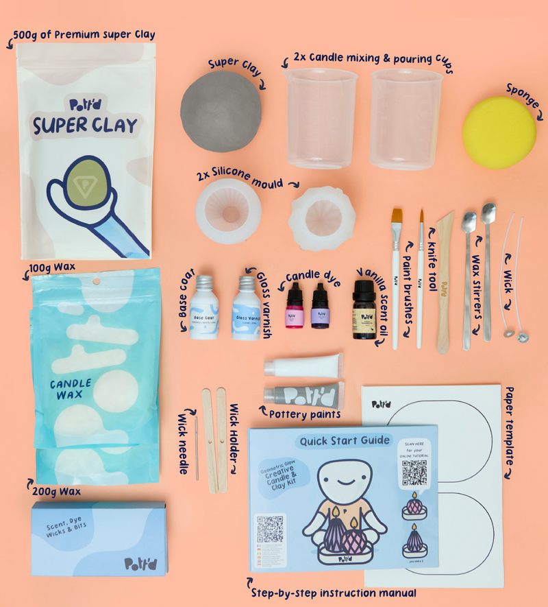 Creative Candle & Clay Kit - Geometric Glow