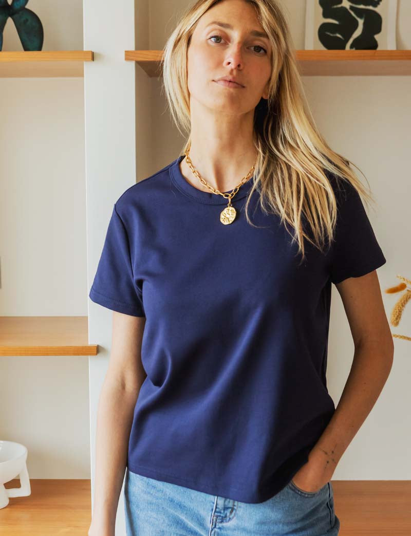 Marineblaues T-Shirt Robb