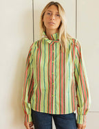 Chemise Verte À Rayures Multi Gustava