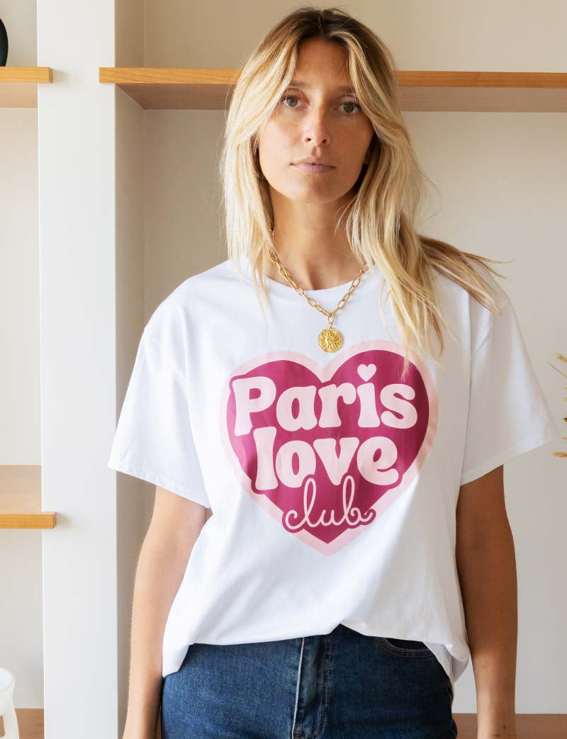 T-Shirt Blanc & Rose Paris Love Club 2