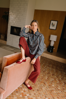 Blouse Georgie - Rayures Bleu Marine