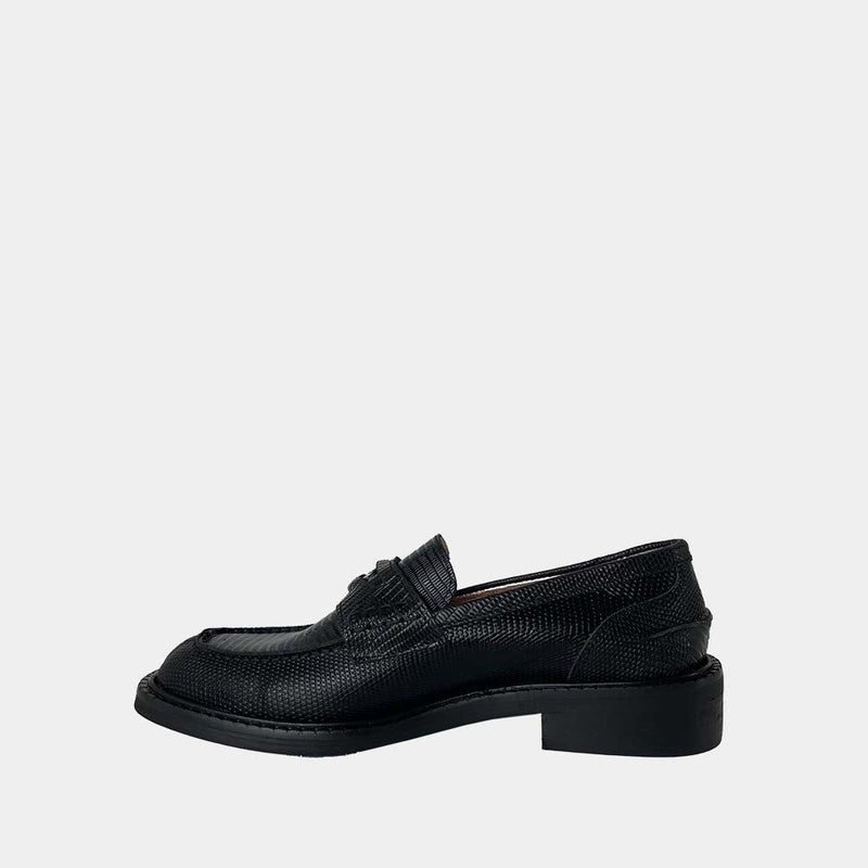 Mocassins Ann Tuil Khol - Cuir Teju Noir