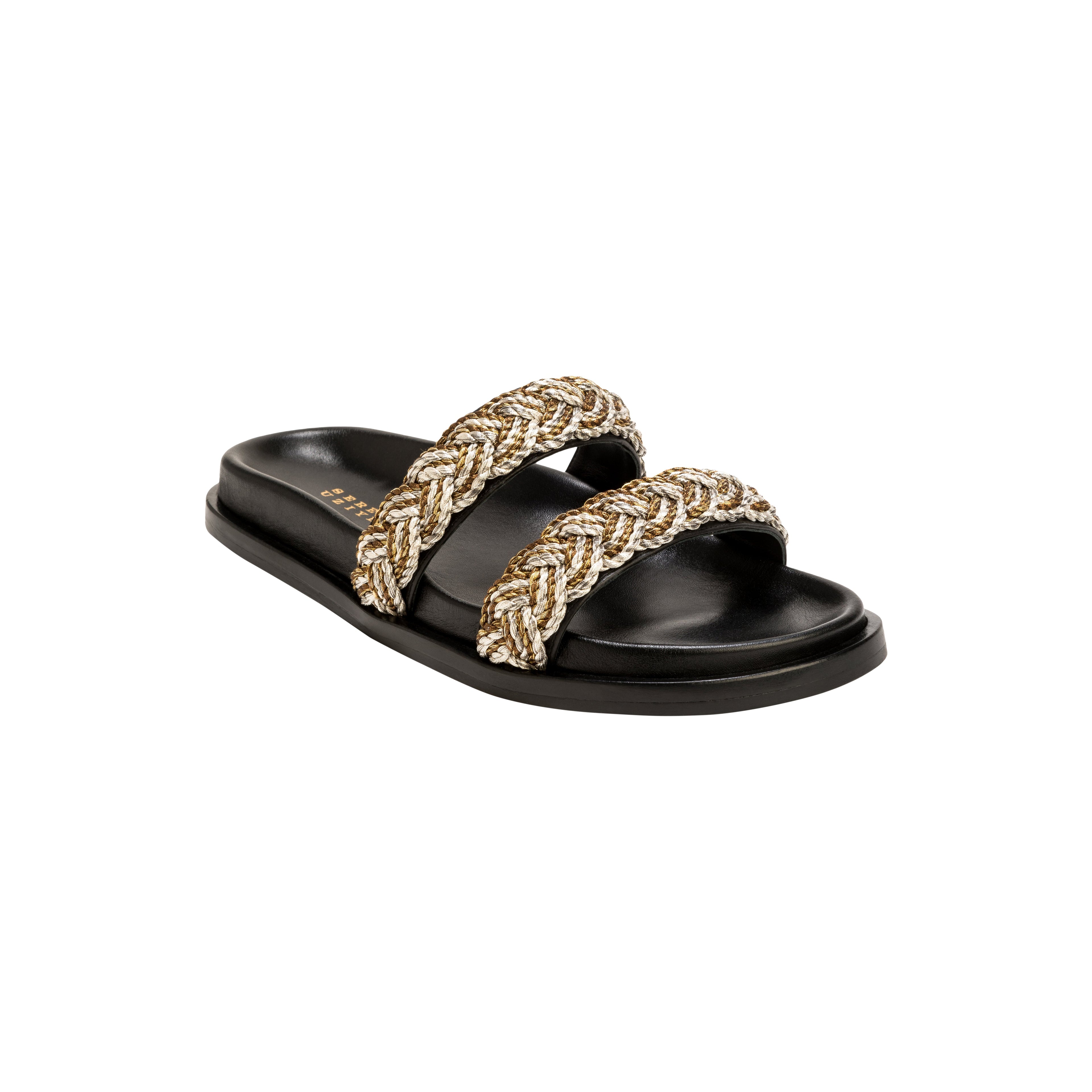 Ronda Black Comfort Two Straps Slides