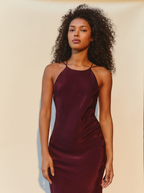 Vestido rubor burdeos