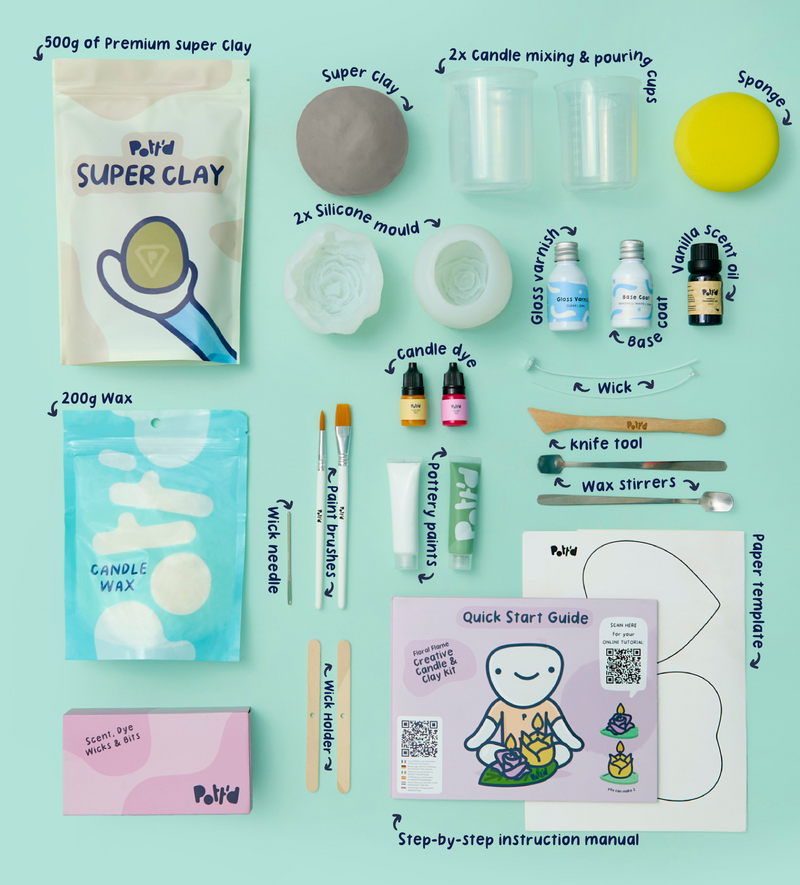Creative Candle & Clay Kit - Floral Flame