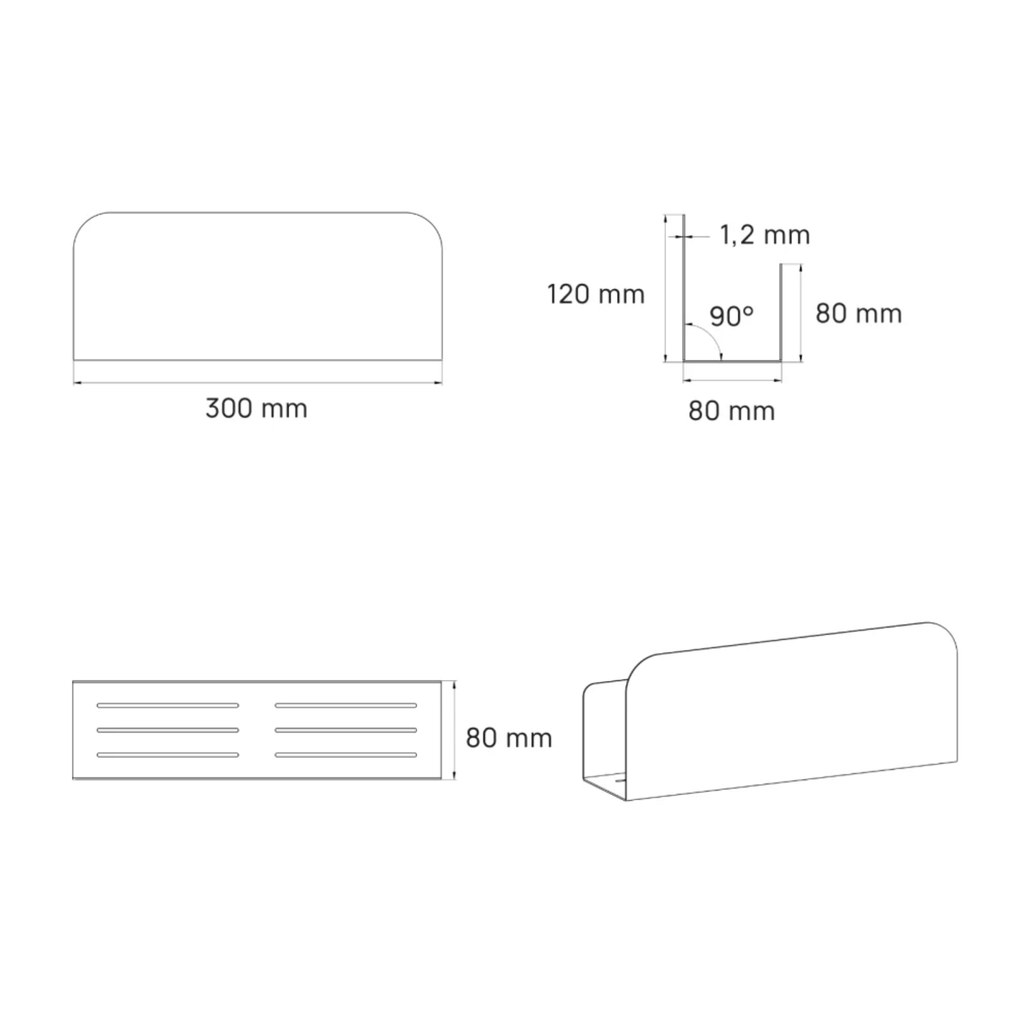 Estante de almacenamiento para ducha de pared - Acero plegado - Verde bosque mate