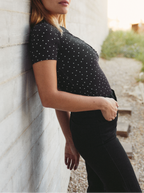 Top Galaxy Dots Noir et Blanc