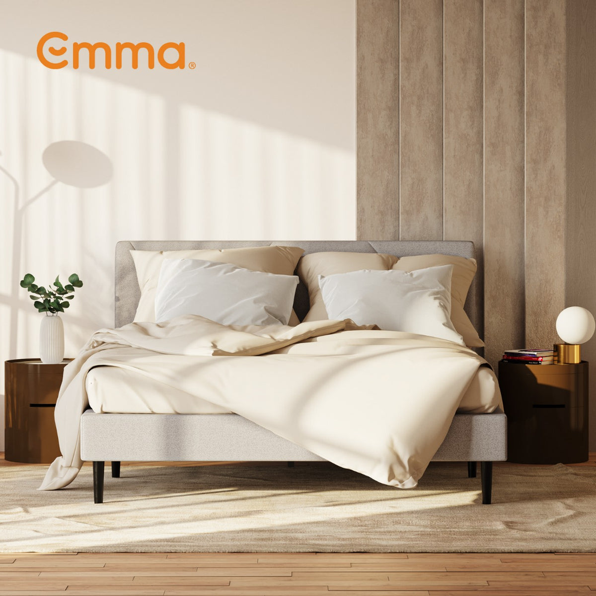 Ebbco - Set - Materasso Original Lite + Letto Cocoon Plus - Bianco e grigio