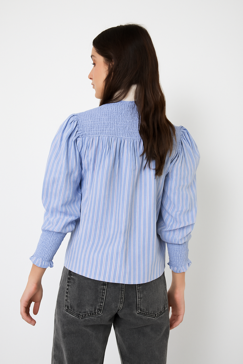 Blouse Nid D'Abeille Diplomatique Bleu