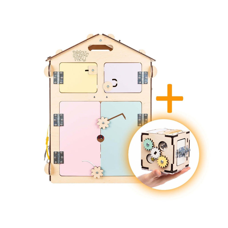 Duo Busy Board Maisonnette Natura & Cube Interactif