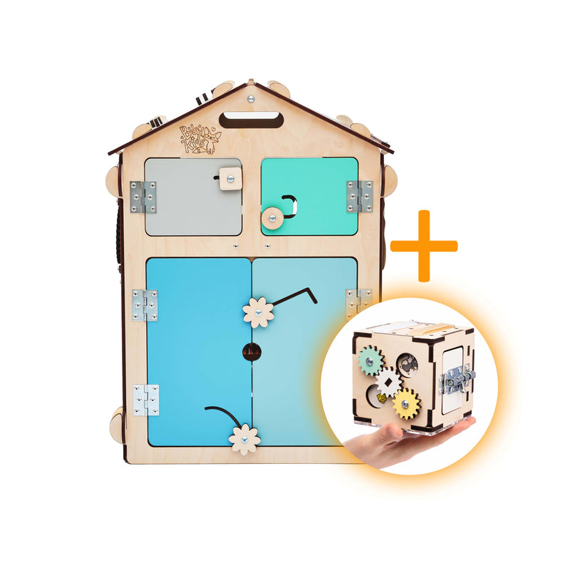 Duo Busy Board Maisonnette Natura & Cube Interactif