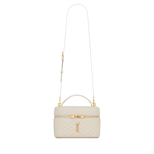 Saint Laurent - Bolso de tocador grande Gaby - Mujeres - Crema